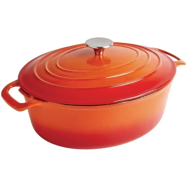 Oval Dutch Oven 5 Liters - Orange Enamel