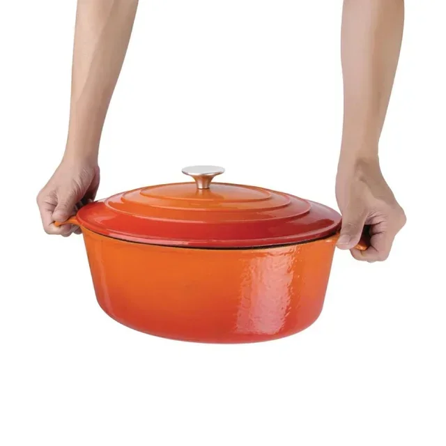Oval Dutch Oven 5 Liters - Orange Enamel