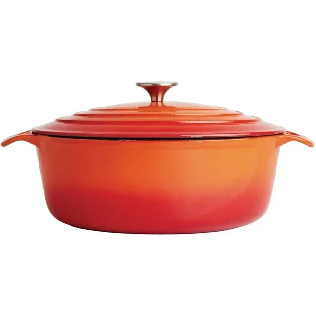 Oval Dutch Oven 5 Liters - Orange Enamel