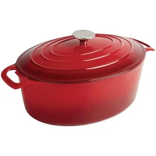 Cocotte Oval Vermelha 5 Litros - Ferro Fundido Esmaltado