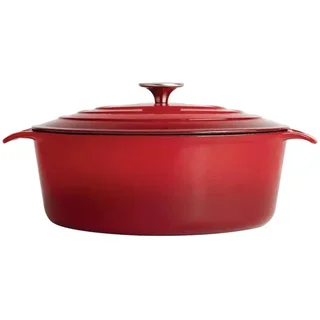 Cocotte Oval Vermelha 5 Litros - Ferro Fundido Esmaltado