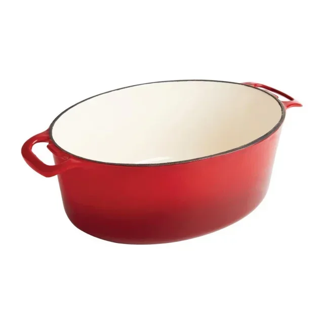 Cocotte Oval Vermelha 5 Litros - Ferro Fundido Esmaltado