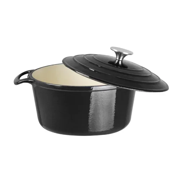 Cocotte Redonda Preto Fosco 3,2 L - Ferro Fundido Esmaltado