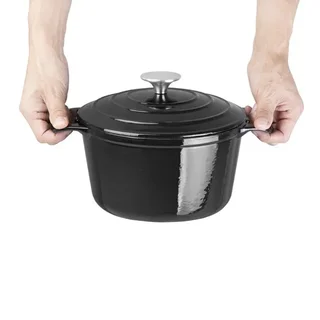 Cocotte Redonda Preto Fosco 3,2 L - Ferro Fundido Esmaltado