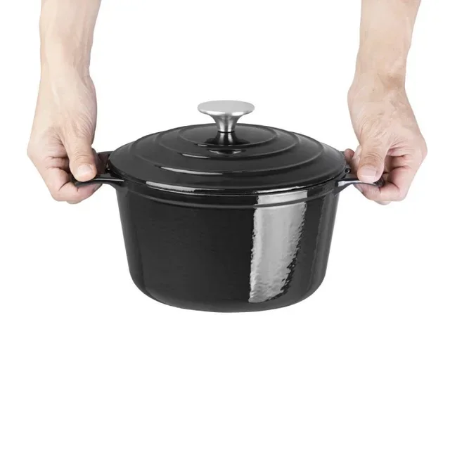 Cocotte Redonda Preto Fosco 3,2 L - Ferro Fundido Esmaltado