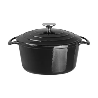 Cocotte Redonda Preto Fosco 3,2 L - Ferro Fundido Esmaltado