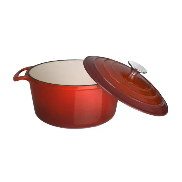 Cocotte Rotonda Rossa 3,2 L - Casseruola in Ghisa Smaltata