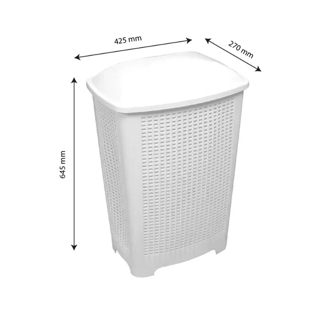 Compact Laundry Bin 70 Litres - White Color