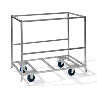 314L White Refrigerator Freezer Chest on Transport Trolley