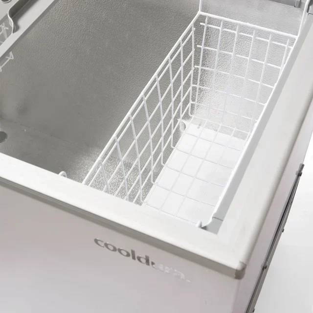 314L White Refrigerator Freezer Chest on Transport Trolley