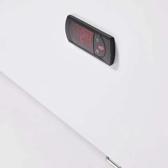 314L White Refrigerator Freezer Chest on Transport Trolley