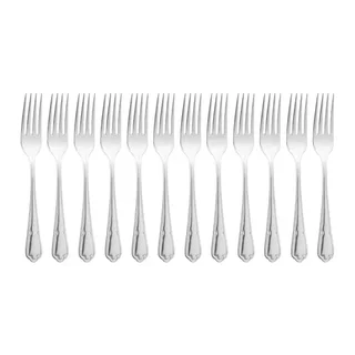 Set di 12 Forchette da Tavola Dubarry in Acciaio Inossidabile