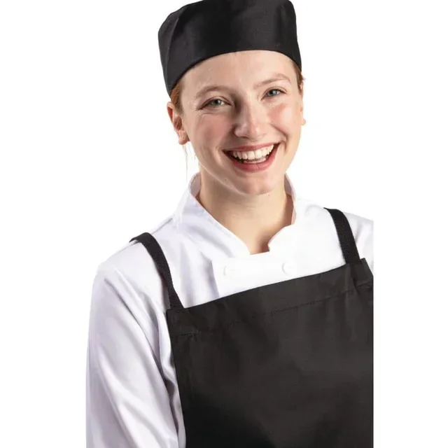 Chef Hat Black Polycotton Size XL - Professional Kitchen Cap