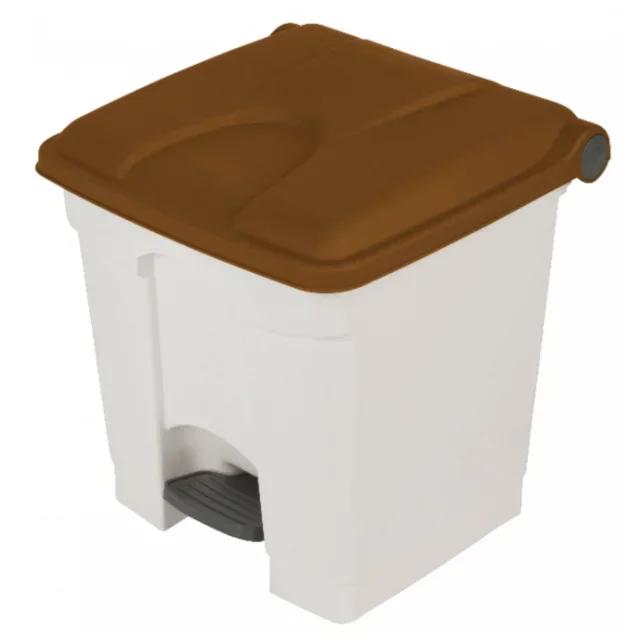 Cubo de Compost 30 Litros Bicolor Blanco Marrón - Reciclaje Orgánico