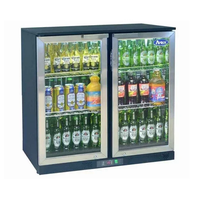 Comptoir Arrière Réfrigéré 2 Portes Vitrées 220 L - Froid Positif