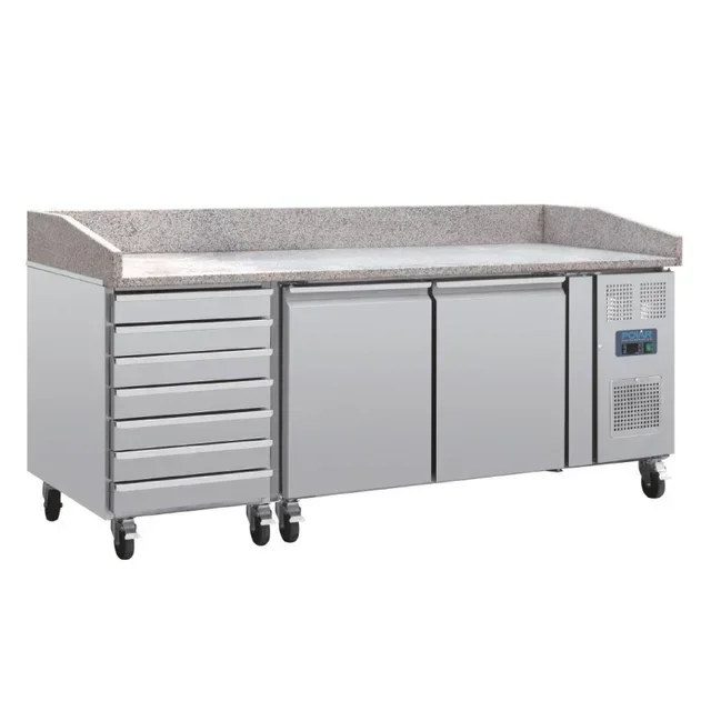 Marble Pizza Counter 2 Doors 7 Dough Drawers U Series