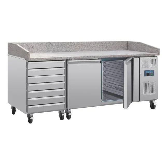 Marble Pizza Counter 2 Doors 7 Dough Drawers U Series