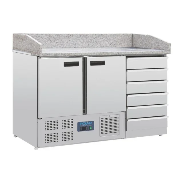 Counter Pizza Marble Top - 2 Doors 6 Ball Bearing Drawers - Series G