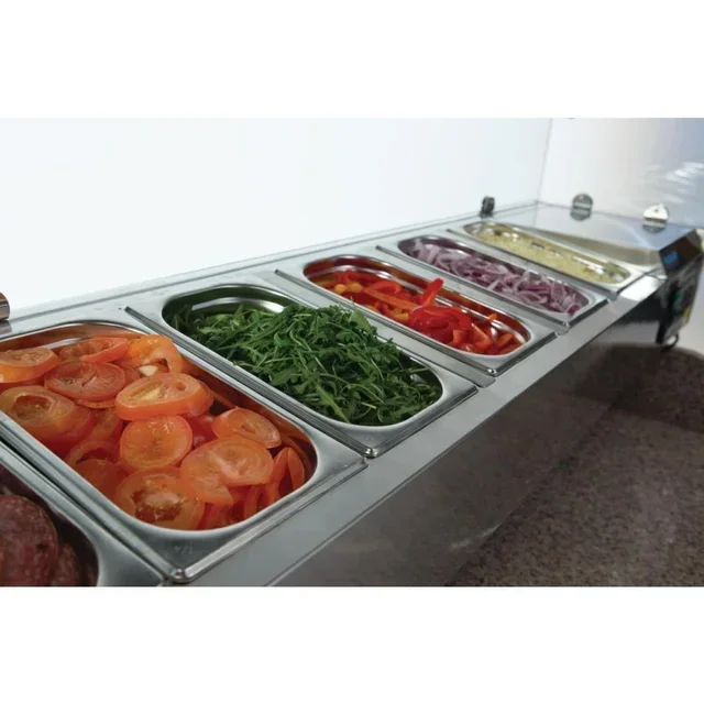 Refrigerated Pizza Prep Table 3 Doors - Capacity 368 Litres