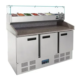 Refrigerated Pizza Prep Table 3 Doors - Capacity 368 Litres