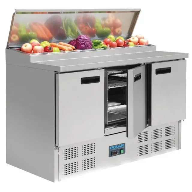 Balcão Refrigerado para Pizzas e Saladas Série G - 390 Litros - 8 Cubas Gastronorm 1/4
