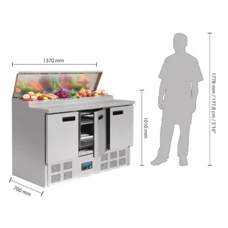 Balcão Refrigerado para Pizzas e Saladas Série G - 390 Litros - 8 Cubas Gastronorm 1/4