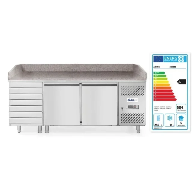 Refrigerated Pizza & Salad Preparation Counter - 280 Liter Capacity
