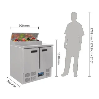 Refrigerated Pizza and Salad Preparation Counter Series G 254L with 5 Gastronorm 1/6 Pans