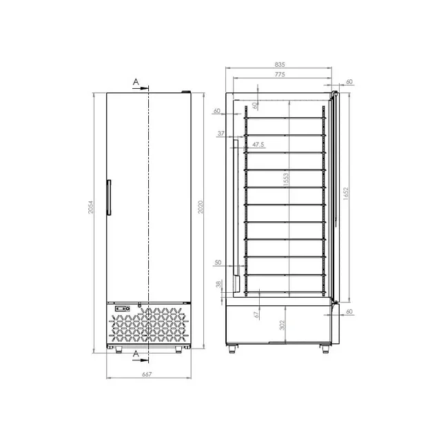 Armario Refrigerado Negativo 658L para Conservación de Helados