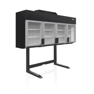 Professioneller Wand-Gefrierschrank 650 Liter - 4 Türen - Schwarze Ausführung