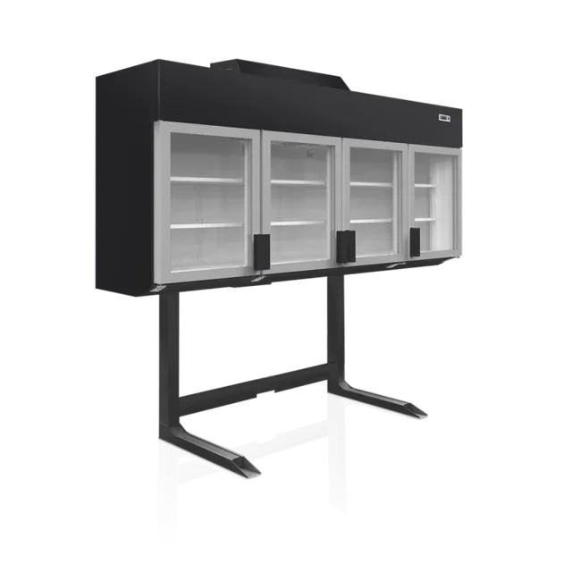 Congélateur Armoire Mural Noir Supermarché 4 Portes 650 Litres