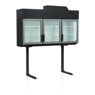 Wand-Gefrierschrank mit Glastüren Supermarkt 3 Türen 628L - Schwarz