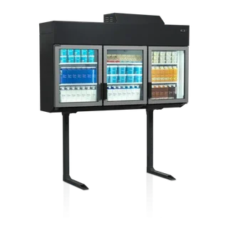 Wand-Gefrierschrank mit Glastüren Supermarkt 3 Türen 628L - Schwarz