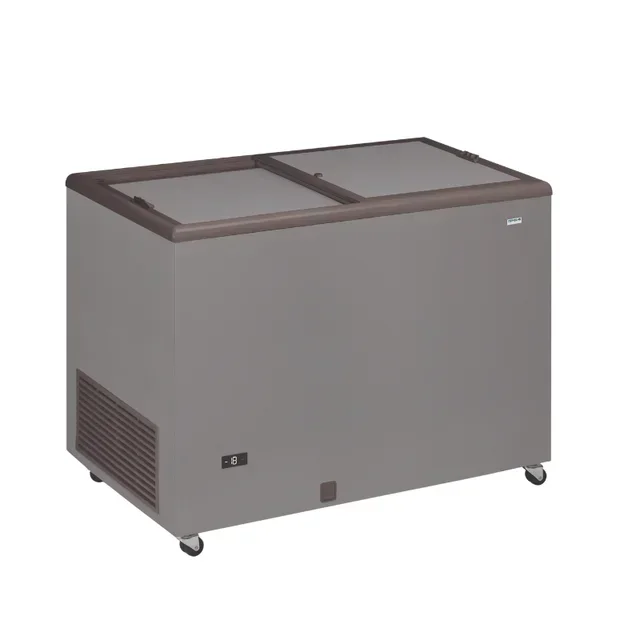 Professional Chest Freezer 400 Liters Stainless Steel Finish with Opaque Lid