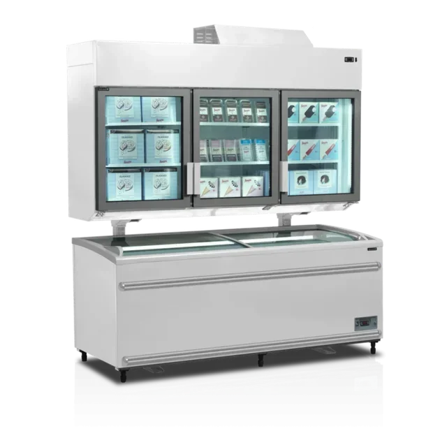 Congélateur Mural Armoire Supermarché Blanc 3 Portes 628 Litres