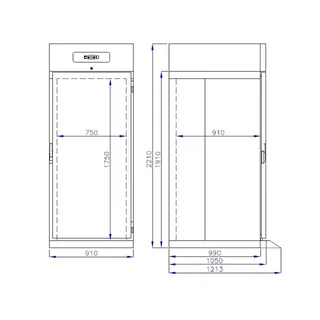 Congelador Profesional Roll-In Acero Inoxidable 700L para Carro de Cocina