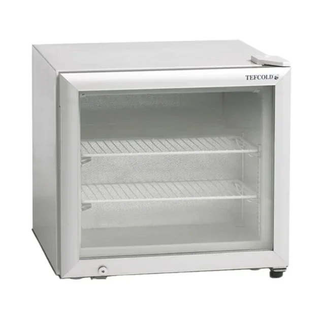 White Upright Mini Freezer 48L - Single Glass Door