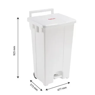 100 Litre Pedal Bin with White Lid