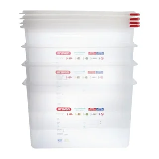 Gastronorm GN 1/1 Container 28 Liters - Pack of 4 Professional Storage Boxes