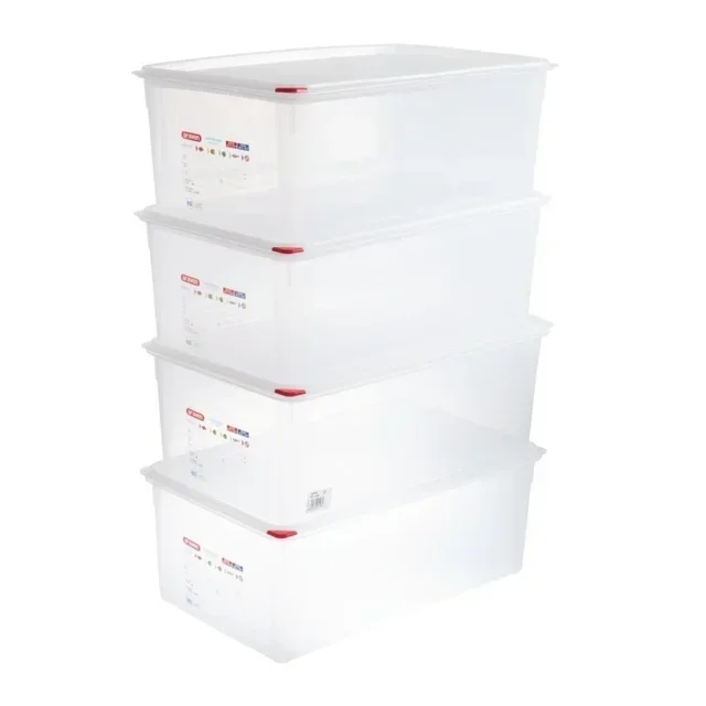 Gastronorm GN 1/1 Container 28 Liters - Pack of 4 Professional Storage Boxes