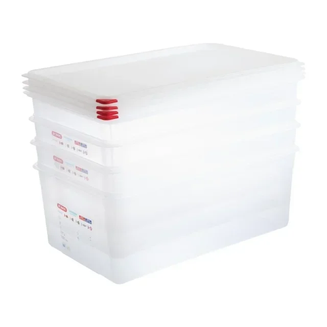 Gastronorm GN 1/1 Container 28 Liters - Pack of 4 Professional Storage Boxes
