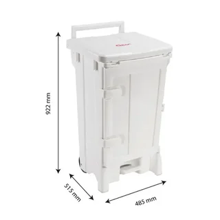 Contenedor de Almacenamiento Polaris 90 Litros con Puerta y Tapa Blanca