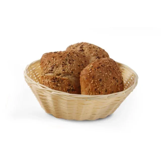 Round Bread Basket 20 cm - Woven Wicker Bread Holder