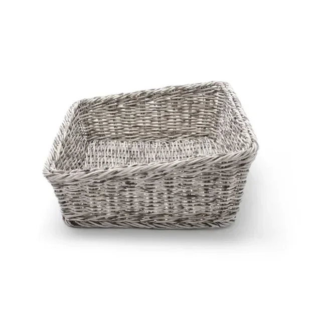 Grey Rectangular Bread Basket - Dimensions 400 x 300 mm