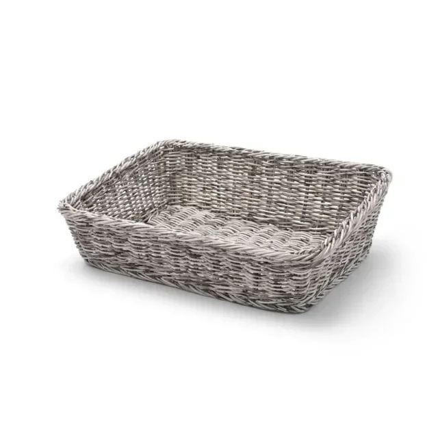Grey Rectangular Bread Basket - Dimensions 400 x 300 mm