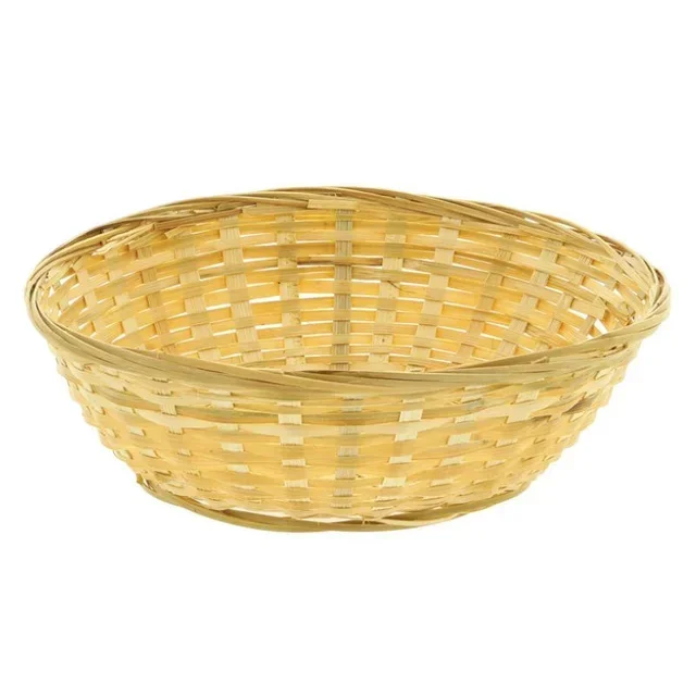 Runder Korb aus Naturbambus - Durchmesser 25 cm Höhe 8 cm