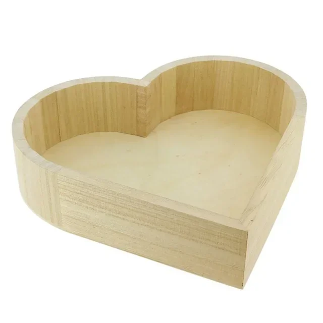 Corbeille en Bois Forme Cœur 22,5 x 19 cm