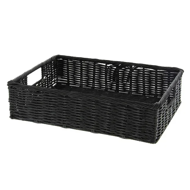 Corbeille de Bureau Polypropylène Noir - Longueur 40 cm