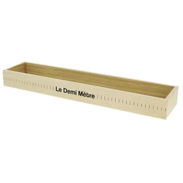 Corbeille de Bureau Rectangulaire en Bois - 500 x 110 mm