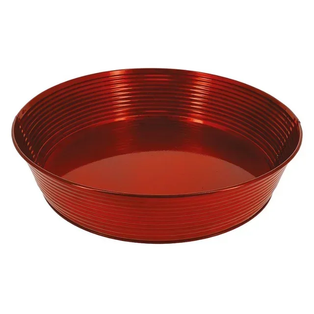 Corbeille Circulaire en Zinc Rouge Diamètre 350 mm